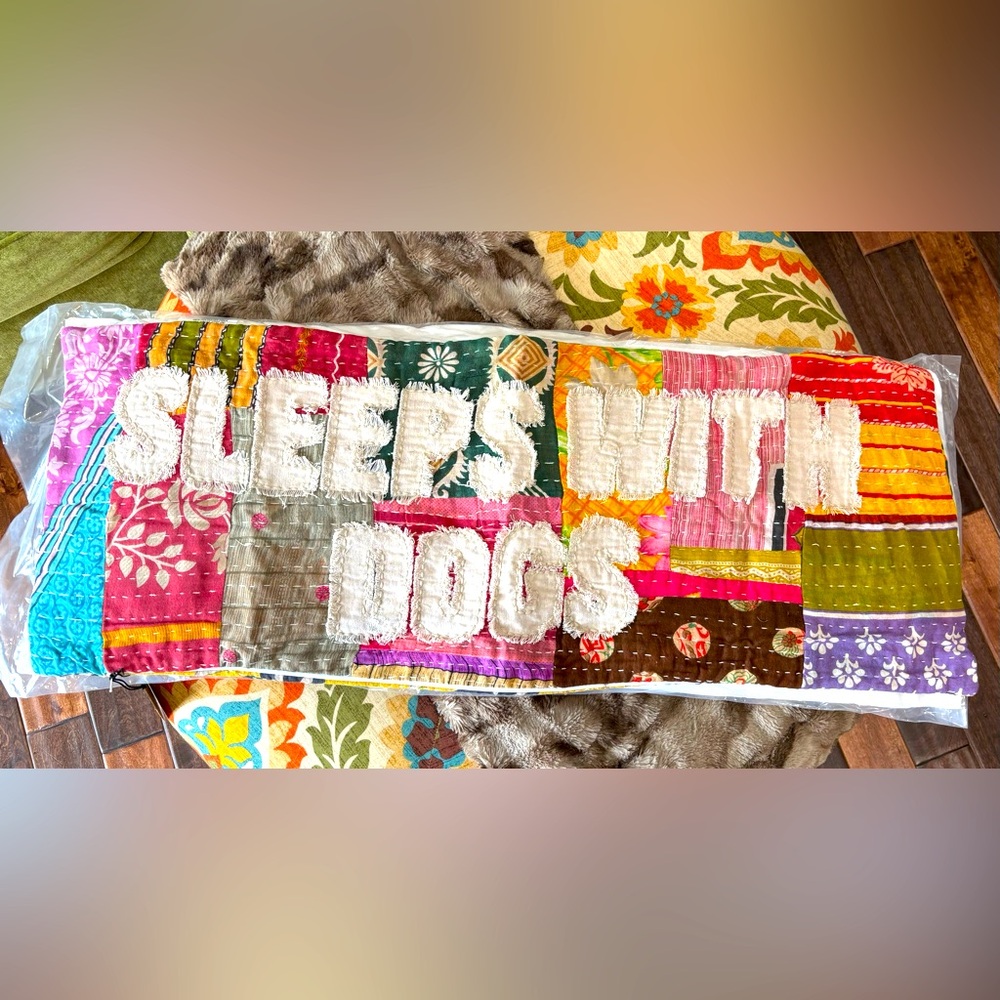 Creative Co-Op Vintage Kantha Patchwork Lumbar Pillow 36x14